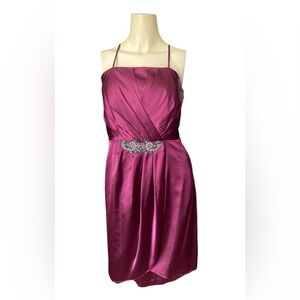 Bill Levkoff Spaghetti straps Magenta Formal Dress with Jeweled Accent woman 8